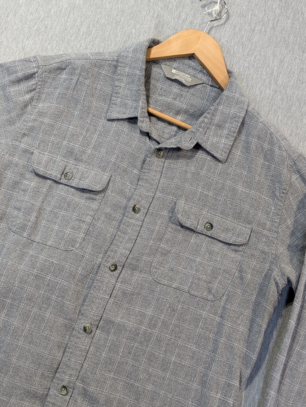Mountain Warehouse Striped Flannel Shirt Men's Large Grey White